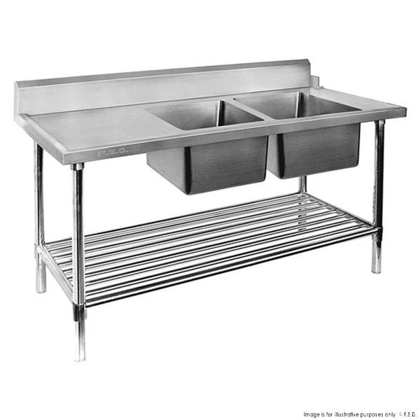 2NDs: Right Inlet Double Sink Dishwasher Bench DSBD7-2400R/A