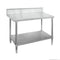 0600-6-WBB Economic 304 Grade Stainless Steel Table with splashback  600x600x900