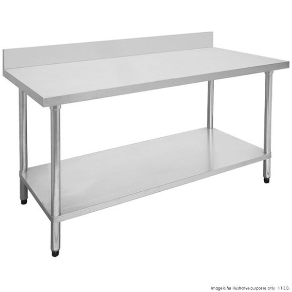 0600-7-WBB Economic 304 Grade Stainless Steel Table with splashback  600x700x900