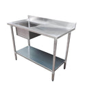 2NDs: Modular System Single Sink Bench Left Handed 1200x600x900mm - 1200-6-SSBL-NSW2182