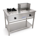 BB-2/12G Combination 2 Boiling Burners & 300mm Grill Plate on Stand with Shelf under