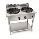 BB-2/24G Combination 2 Boiling Burners & 600mm Grill Plate on Stand with Shelf under