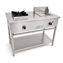 BB-2/12G Combination 2 Boiling Burners & 300mm Grill Plate on Stand with Shelf under