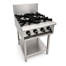 BB-4/24G Combination 4 Boiling Burners & 600mm Grill Plate on Stand with Shelf under