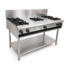 BB-4/24G Combination 4 Boiling Burners & 600mm Grill Plate on Stand with Shelf under