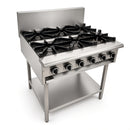 BB-6 6 Boiling Burners on Stand with Shelf under