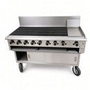 CHG-300/12G Combination 300mm Volcanic Rock Char Grill & 300mm Grill Plate on Stand with Shelf under