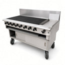 CHG-300/24G Combination 300mm Volcanic Rock Char Grill & 600mm Grill Plate on Stand with Shelf under