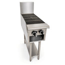 BB-4/12G/CHG-300 Combination 4 Boiling Burners with 300mm Grill Plate & 300mm Volcanic Rock Char Grill on Stand with Shelf under