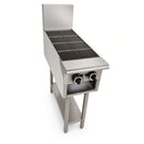 BB-4/12G/CHG-300 Combination 4 Boiling Burners with 300mm Grill Plate & 300mm Volcanic Rock Char Grill on Stand with Shelf under