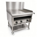 BB-4/12G Combination 4 Boiling Burners & 300mm Grill Plate on Stand with Shelf under