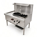 WT-1/BB-2 Single Hole Rear Gutter Wok Table with 2 Boiling Burners