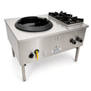 WTBF-1/BB-2 Single Hole Front Gutter Wok Table Twin Ring Burner with 2 Boiling Burners