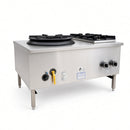 WT-1/BB-2 Single Hole Rear Gutter Wok Table with 2 Boiling Burners