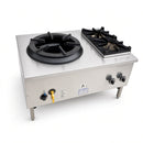 WTF-1/BB-2 Single Hole Front Gutter Wok Table with 2 Boiling Burners