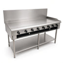 PGC-48 1200mm Cast Iron Grill Plate on Stand with Shelf under