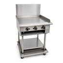 PGC-48 1200mm Cast Iron Grill Plate on Stand with Shelf under
