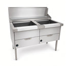 WRF-2/18 Double Pan Straight Back Fryers with Hanging Rail & 18" Pan