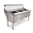 WRF-3/22 3 Pan Straight Back Fryers with Hanging Rail & 22" Pan