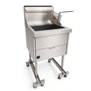 WRF-1/18 Single Pan Straight Back Fryers with Hanging Rail & 18" Pan