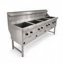 WRF-4/22 4 Pan Straight Back Fryers with Hanging Rail & 22" Pan