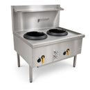 WTBF-2 Double Hole Front Gutter Wok Table Twin Ring Burner