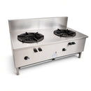 WTB-2/BB-2 Double Hole Rear Gutter Wok Table Twin Ring Burner with 2 Boiling Burners