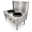 WTBF-2/BB-2 Double Hole Front Gutter Wok Table Twin Ring Burner with 2 Boiling Burners