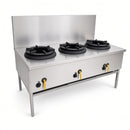 WTB-5 5 Hole Rear Gutter Wok Table Twin Ring Burner