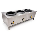 WTF-3/BB-2 3 Hole Front Gutter Wok Table with 2 Boiling Burners