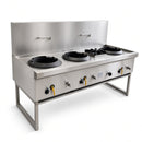 WTBF-4 4 Hole Front Gutter Wok Table Twin Ring Burner