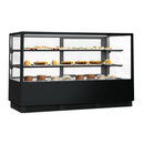 BONVUE Noir Tot 1800mm 2 Shelves Square Cake Display Cabinet - CVS180-2B