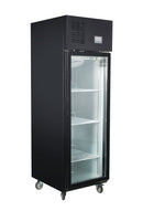 THERMASTER 500L Full-Width Single Black Glass Door Upright Display Fridge — SFWCG500B