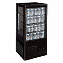 2NDs: Thermaster Four-Sided Countertop Beverage Display Fridge Black - TCBD78B-NSW2196