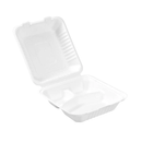 PakMax 8" Sugarcane Clamshell 3-Compartment - CS-883