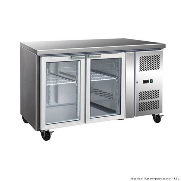 Ex-Showroom: 2 Glass Door Gastronorm Bench Fridge GN2100TNG NSW1196