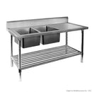 DSB6-1500R/A Double Right Sink Bench with Pot Undershelf