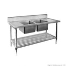 Double Centre Sink Bench with Pot Undershelf DSB7-2400C/A