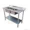 Economic 304 Grade SS Centre Double Sink Bench 2400x600x900 with two 610x400x250 sinks 2400-6-DSBC