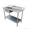 Economic 304 Grade SS Right Single Sink Bench with sink 1200-7-SSBR