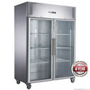 FED-X S/S Two Full Glass Door Upright Freezer - XURF1410G2V