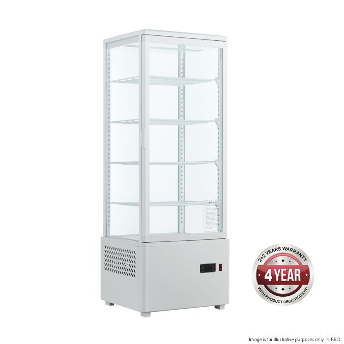 TCBD108L Four Sided Countertop Display Fridge 447x400x1194mm