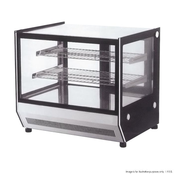 2NDs: Counter top square 2 Shelves Glass cold food display - GN-1200RT-NSW1225