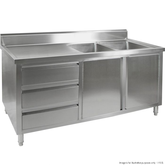 DSC-1800L-H KITCHEN TIDY CABINET WITH DOUBLE LEFT SINKS