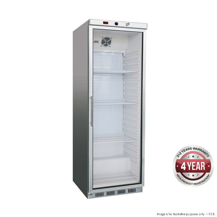 HR400G S/S Display Fridge with Glass Door