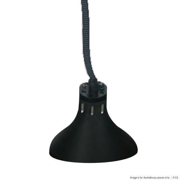 Pull down heat lamp black 290mm Round HYWCL14