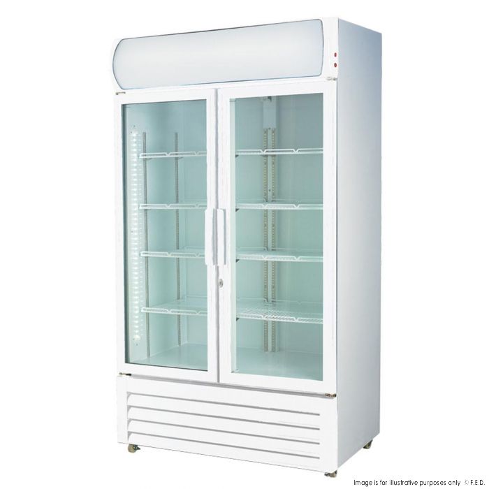 Ex-Showroom: Large Two Glass Door Colourbond Upright Drink Fridge LG-1000GE