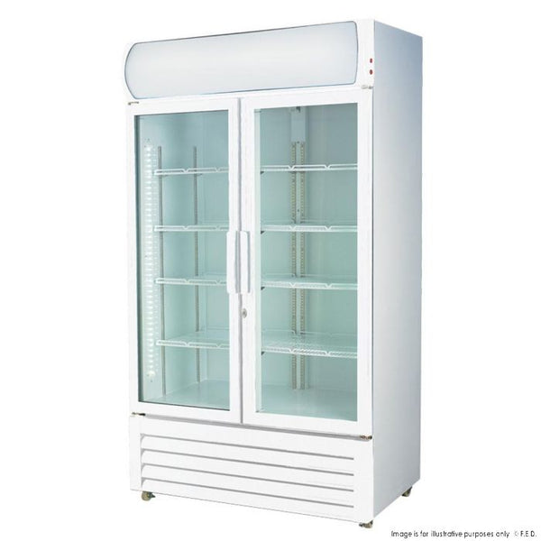 2NDs: Large Two Glass Door Colourbond Upright Drink Fridge LG-1000GE