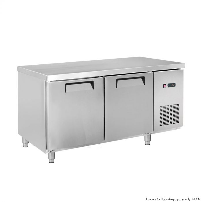 2NDs: Two Large Door Stainless Steel Workbench Freezer - LDWB180F