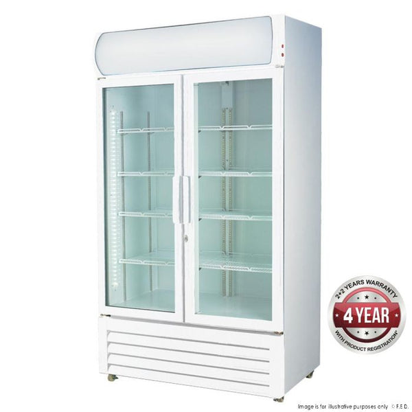 LG-1000GE Large Two Glass Door Colourbond Upright Drink Fridge